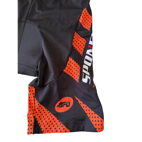 Sponeed Cycling Team Size XL Bike Padded Shorts NWT Black Orange - Picture 7 of 9